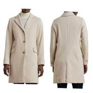 Ralph Lauren Women's Natural Wool Blend Reefer Coat Size 8